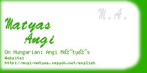 matyas angi business card